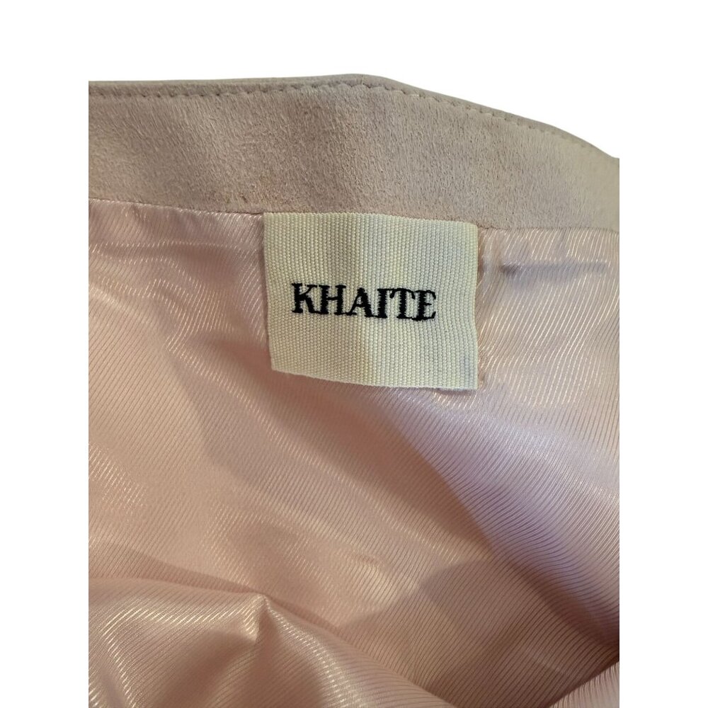 Khaite Jett suede mini skirt Soft Pink NWT - Size 2 - Picture 8 of 10